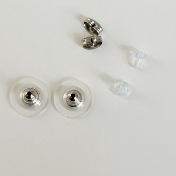 Oval Textured Sterling Silver Stud Earrings, Mexican Sterling Silver Studs - Picture 9 of 9